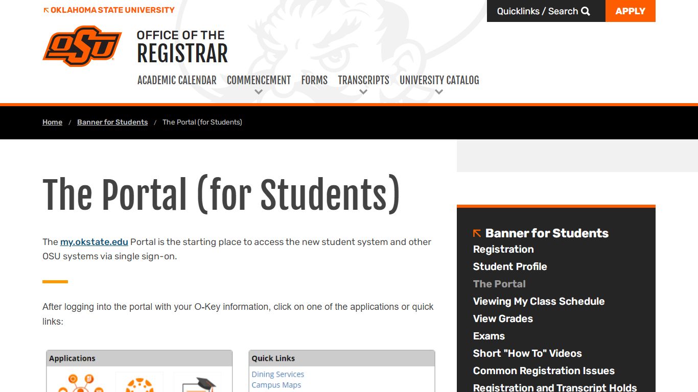 The Portal (for Students) | Oklahoma State University